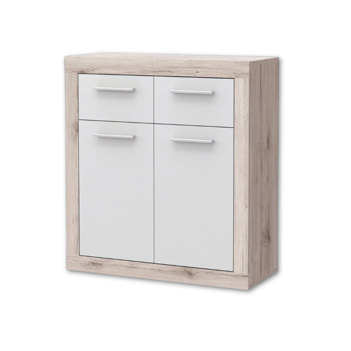 Commode 2P/2T Baccio blanc/chêne