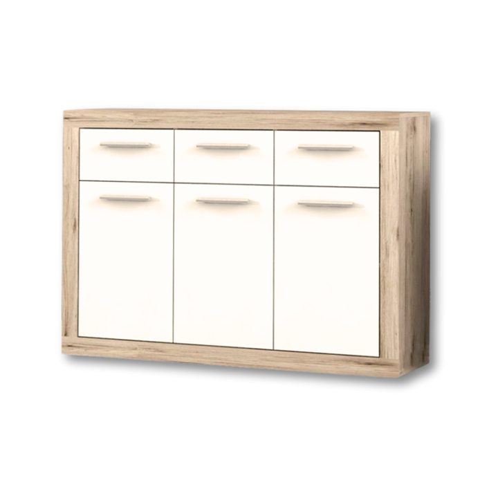 Commode 3P/3T Baccio blanc/chêne