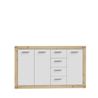 Commode 3P/4T Baccio blanc/chêne