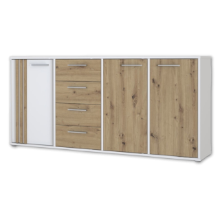 Commode 3P3TB4T Cardigan chêne artisan/blanc