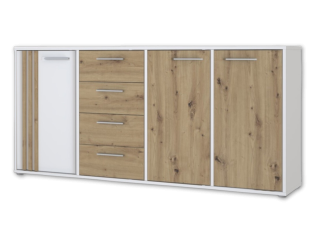 Commode 3P3TB4T Cardigan chêne artisan/blanc
