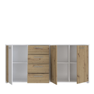 Commode 3P3TB4T Cardigan chêne artisan/blanc