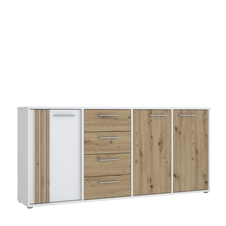 Commode 3P3TB4T Cardigan chêne artisan/blanc