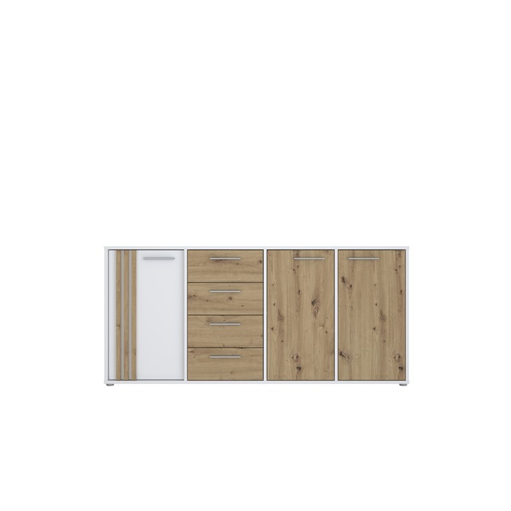 Commode 3P3TB4T Cardigan chêne artisan/blanc