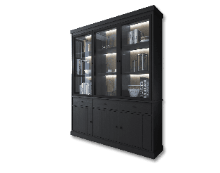 Vitrine 3P Valencia chêne noir