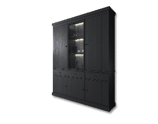 Vitrine 3P Valencia chêne noir