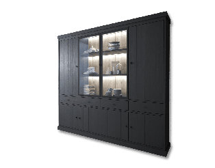 Vitrine 4P Valencia chêne noir