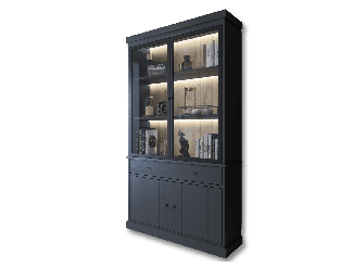 Vitrine 2P Valencia chêne noir