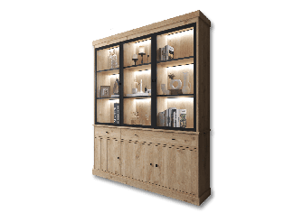 Vitrine 3P Valencia chêne clair