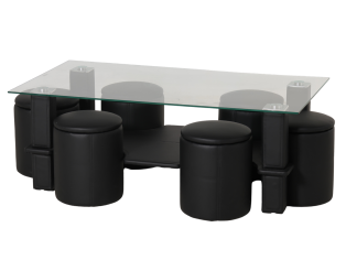 Table +6  Pouf Nora noir