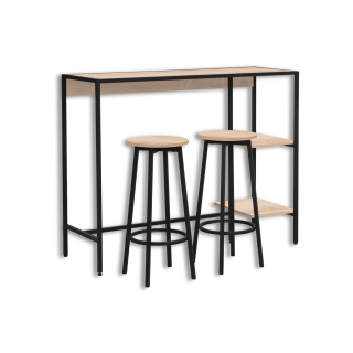 Table haute avec 2 tabourets Riley
