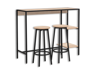 Table haute avec 2 tabourets Riley