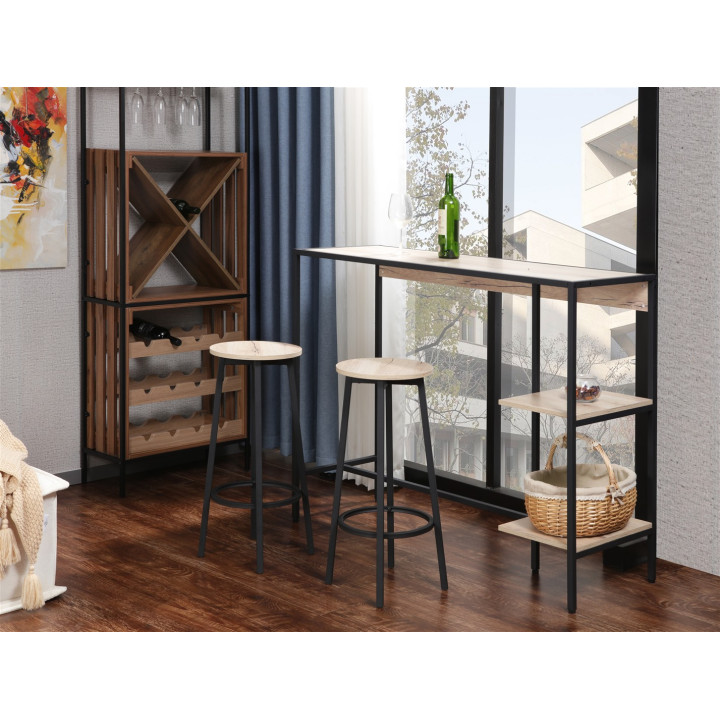 Table haute avec 2 tabourets Riley