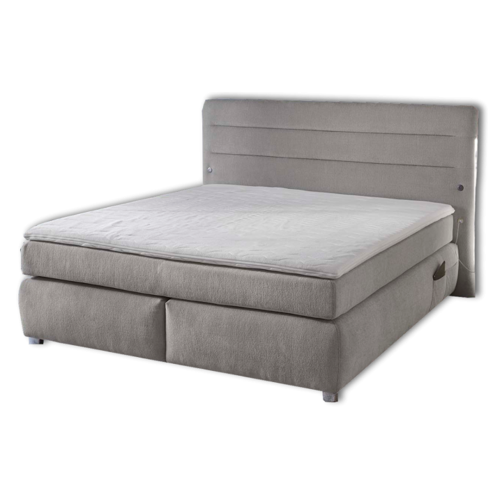 Lit Boxspring Livia Gris clair 180 cm