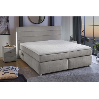Lit Boxspring Livia Gris clair 180 cm