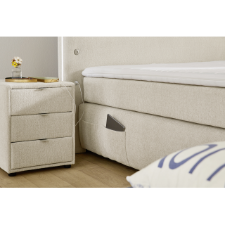 Lit Boxspring Livia Gris clair 180 cm