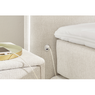 Lit Boxspring Livia Gris clair 180 cm