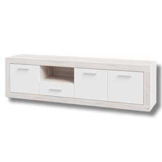 Meuble TV Baccio chêne cendre/blanc