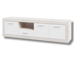 Meuble TV Baccio chêne cendre/blanc