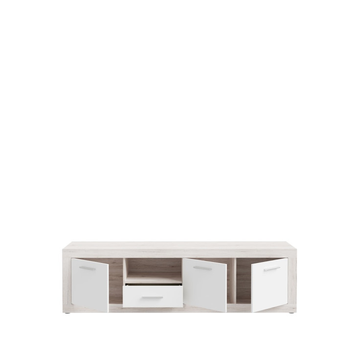 Meuble TV Baccio chêne cendre/blanc