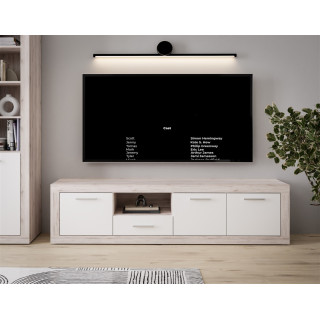 Meuble TV Baccio chêne cendre/blanc