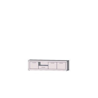 Meuble TV Baccio chêne cendre/blanc