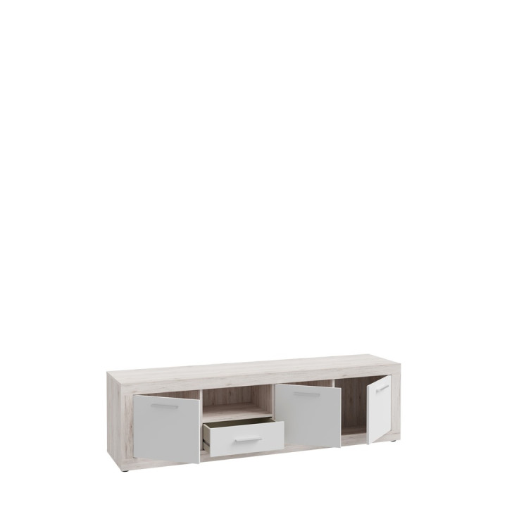 Meuble TV Baccio chêne cendre/blanc
