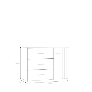 Commode Waikato sable/chêne mauvella