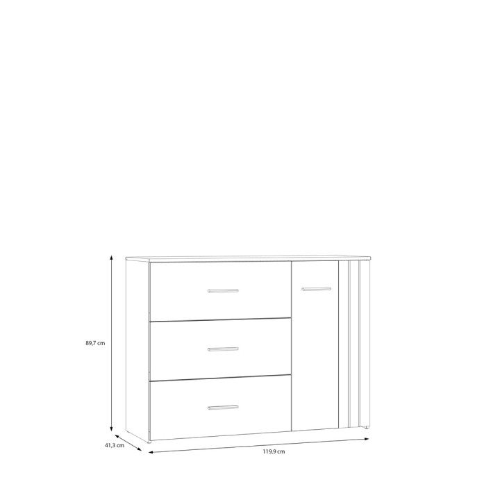 Commode Waikato sable/chêne mauvella