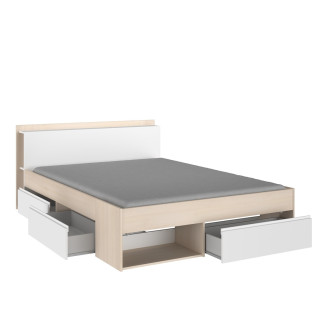 Lit 160x200 Most blanc/acacia clair