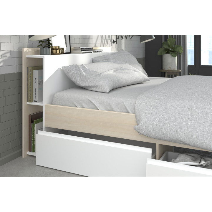 Lit 160x200 Most blanc/acacia clair