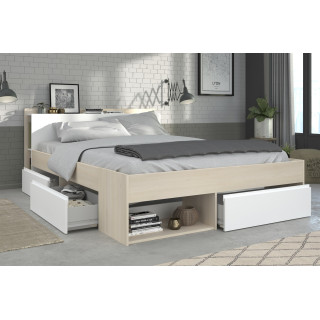Lit 160x200 Most blanc/acacia clair