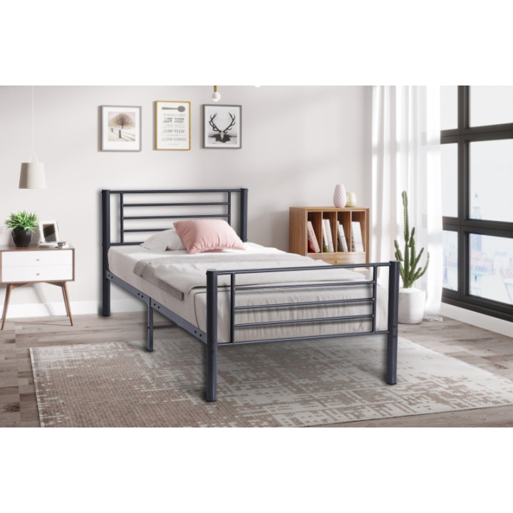 Lit 90x200 Sammy gris foncé