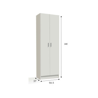 Armoire 2 portes (180cm) Multiusos blanc