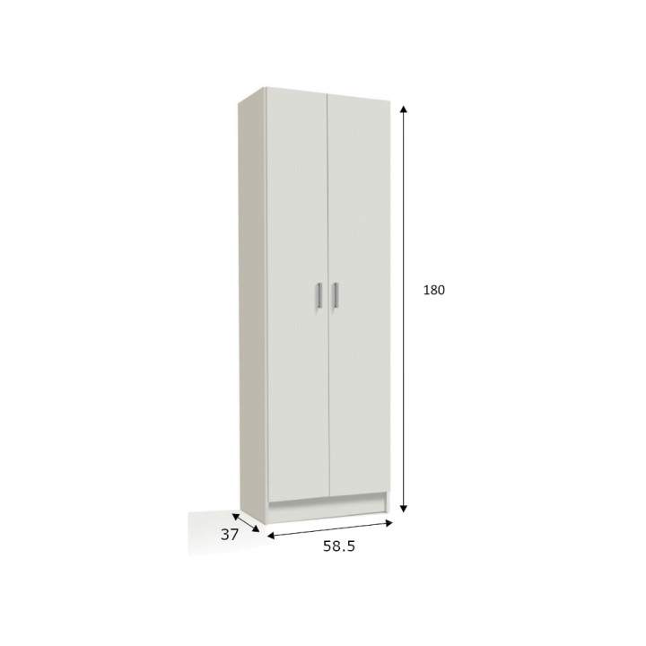 Armoire 2 portes (180cm) Multiusos blanc