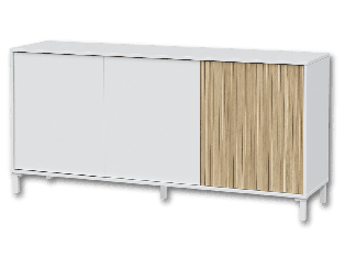 Dressoir Ethna blanc artik/chêne nature