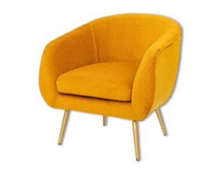 Fauteuil en velours Ocre Solaro