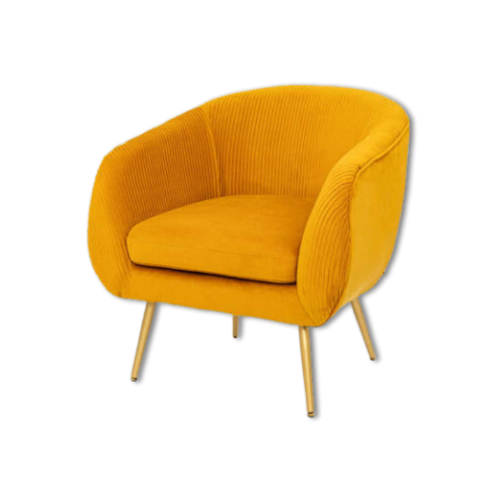 Fauteuil en velours Ocre Solaro