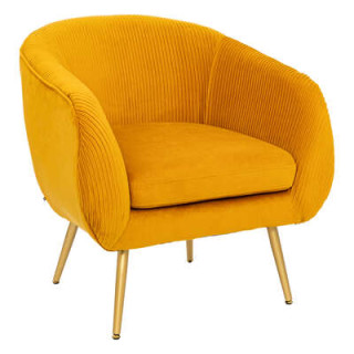 Fauteuil en velours Ocre Solaro