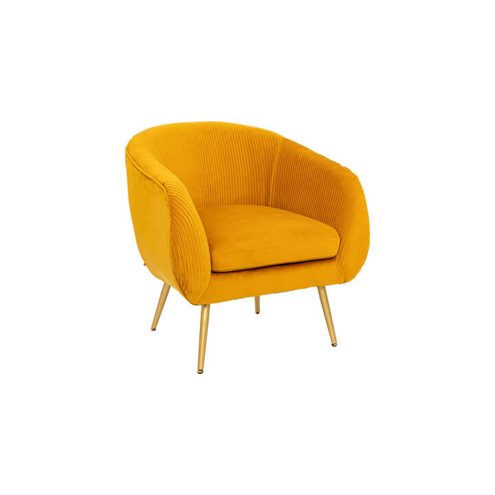 Fauteuil en velours Ocre Solaro