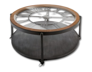 Table de salon Chrono Baris plateau horloge