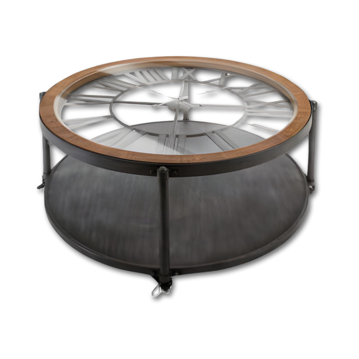 Table de salon Chrono Baris plateau horloge