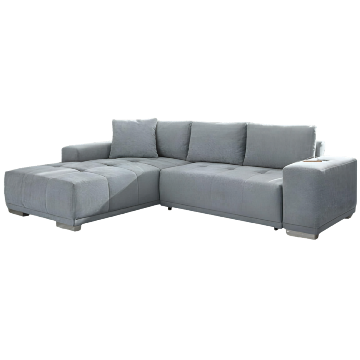 Salon d'angle convertible Luciano gris clair