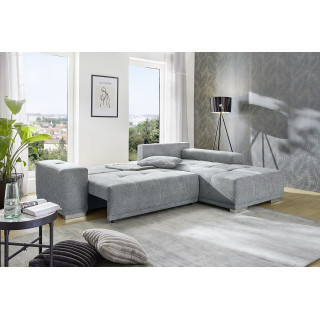 Salon d'angle convertible Luciano gris clair