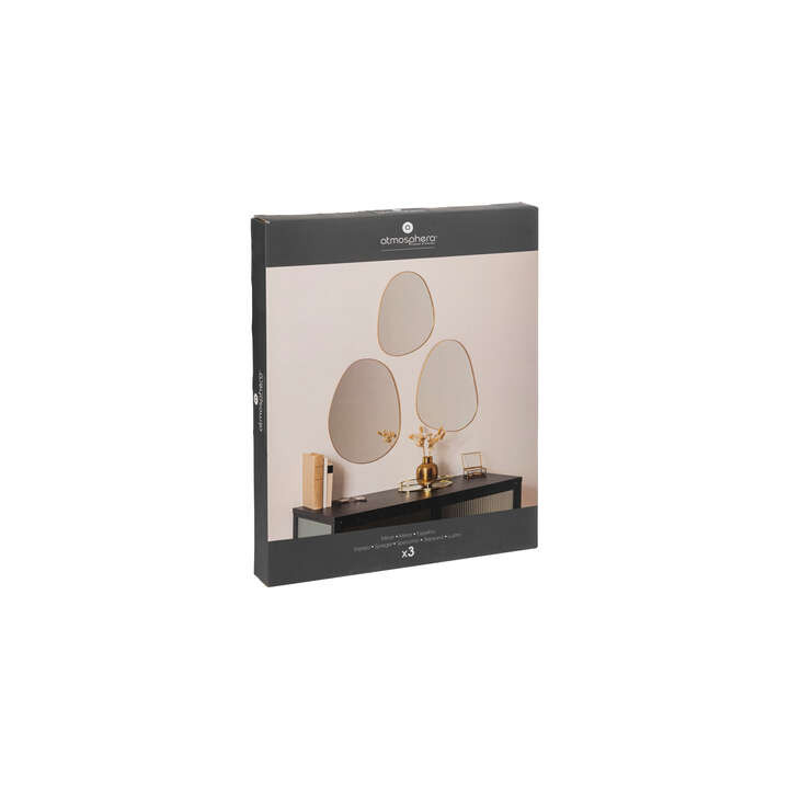 Set de 3 Miroirs Lida doré