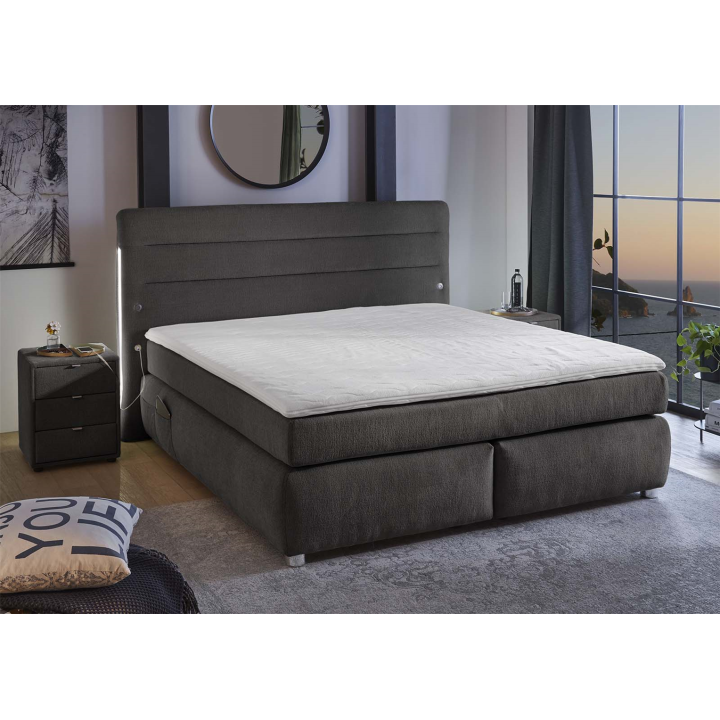 Lit Boxspring Anthracite LIVIA 180 x 200 cm