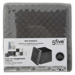 Pouf pliant 167845E gris