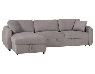 Salon d'angle gauche convertible Whisper gris clair