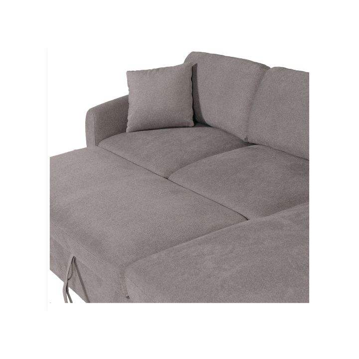 Salon d'angle gauche convertible Whisper gris clair
