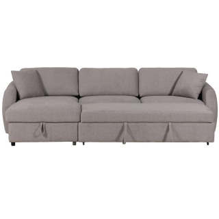 Salon d'angle gauche convertible Whisper gris clair